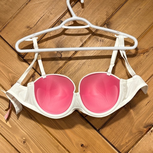 NWT Pink By Victoria’s Secret White Strapless Push Up Bra 34 DD - Picture 5 of 8
